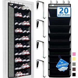 Over Door Shoe Organizer 10 Tier Large Capacity Closet Rack Storage 20 30 Pairs